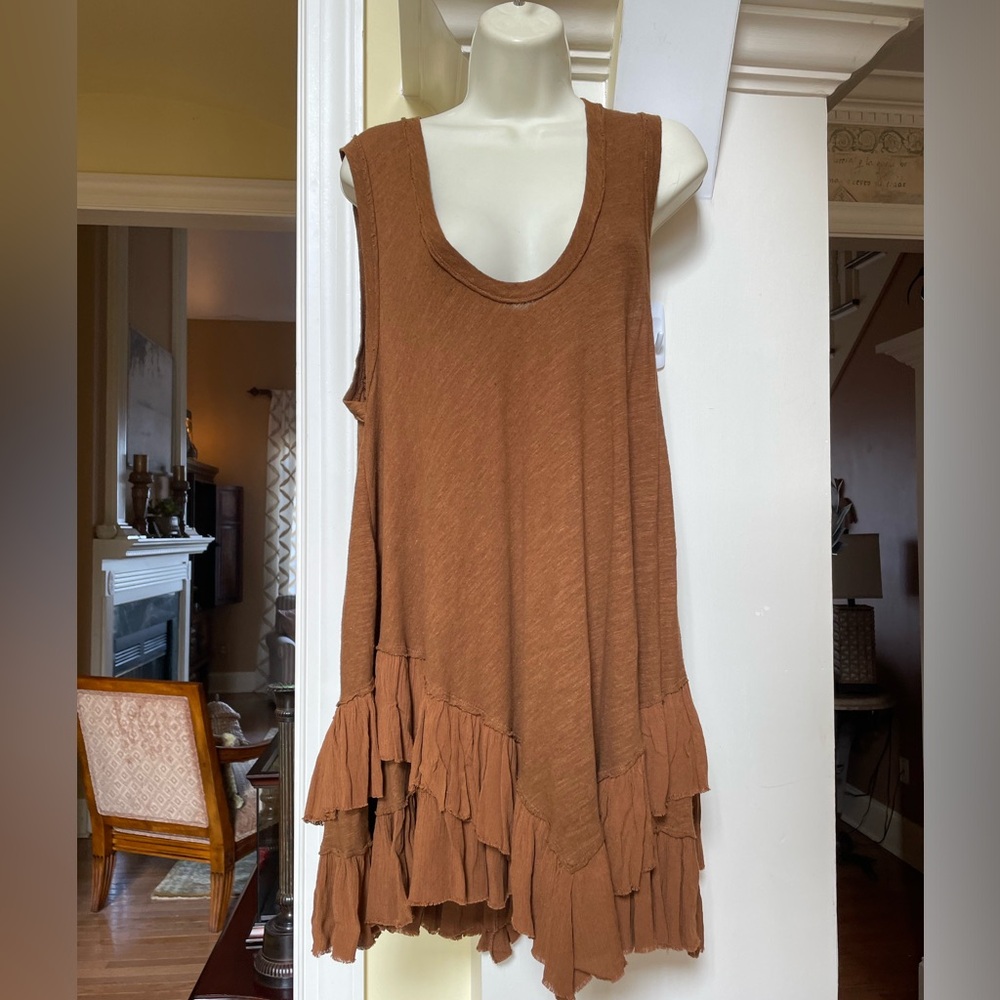 Free People We the Free copper brown swing dress sz Small